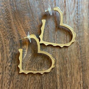 Kendra Scott gold heart hoops